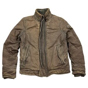 Abercrombie & Fitch Adirondack Jacket Men's Small Brown Sherpa Heavyweight Y2K